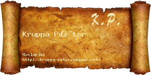 Kruppa Péter névjegykártya