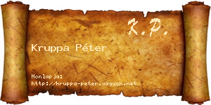 Kruppa Péter névjegykártya