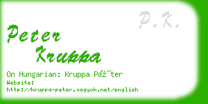 peter kruppa business card